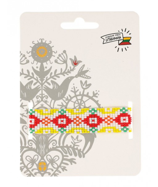 Karoliukų apyrankė su tautiškais raštais